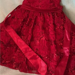 Elegant Red Floral Dress